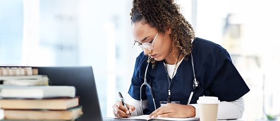nurse studying