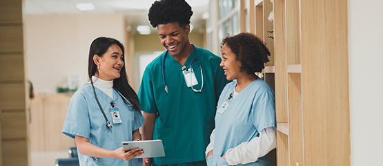 group of nurses sharing information